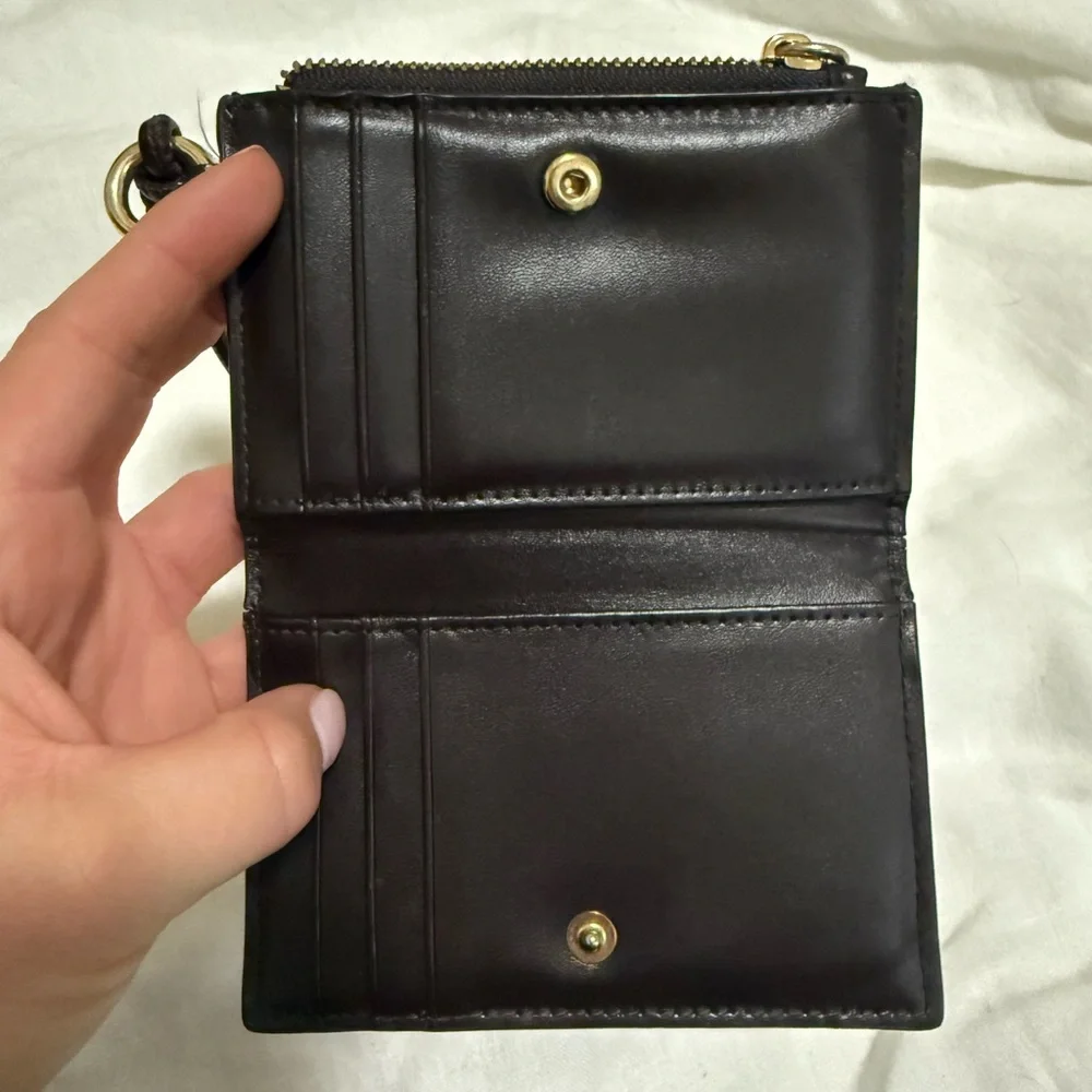 Mango Brown Leather Card & Key Holder with Gold Accents - Picture 3 of 6